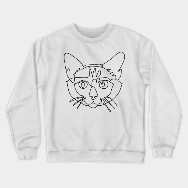 One line Siamese Cat Crewneck Sweatshirt by huebucket